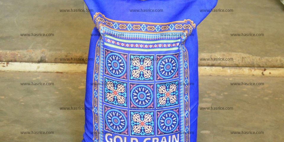 Pakistan Basmati Rice, Gold Grain Super Kernel Basmati Rice. Packed in 10 KGs Cotton Bag, Exporter by HAS Rice Pakistan.