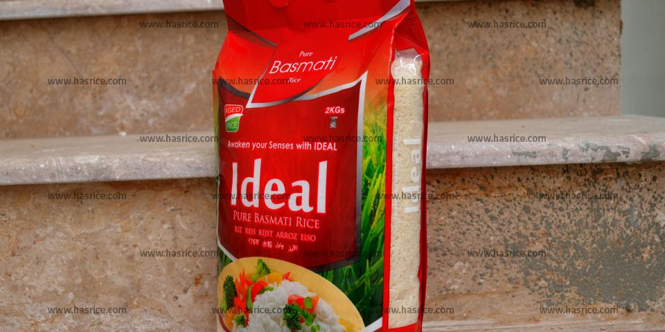 Pakistan Basmati Rice, Ideal Pure Basmati Rice. Packed in 2 KGs Polypouch Bag.