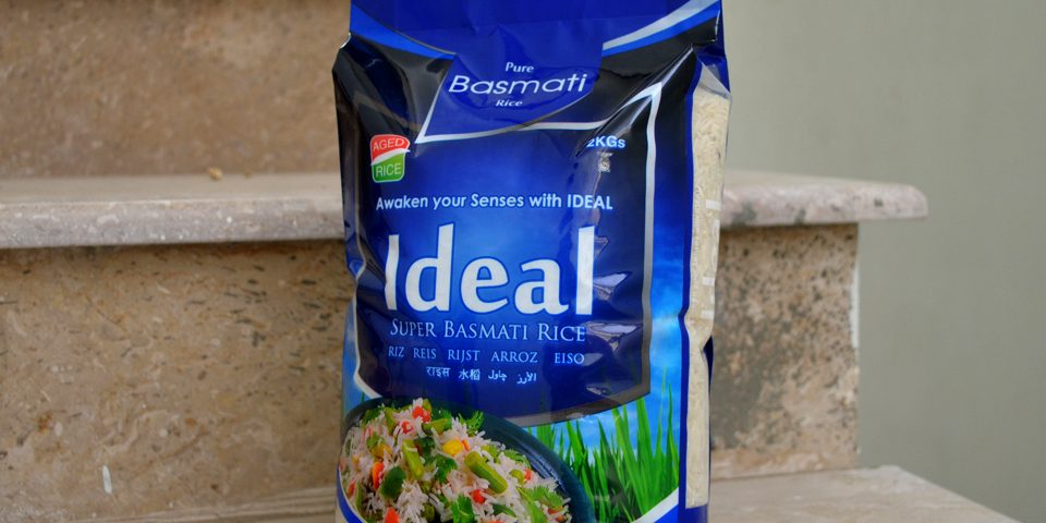 Pakistan Basmati Rice, Ideal Premium Super Basmati Rice. Packed in 2 KGs Polypouch Bag.