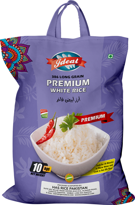 Ideal 386 White Rice 10kg Nonwoven Bag