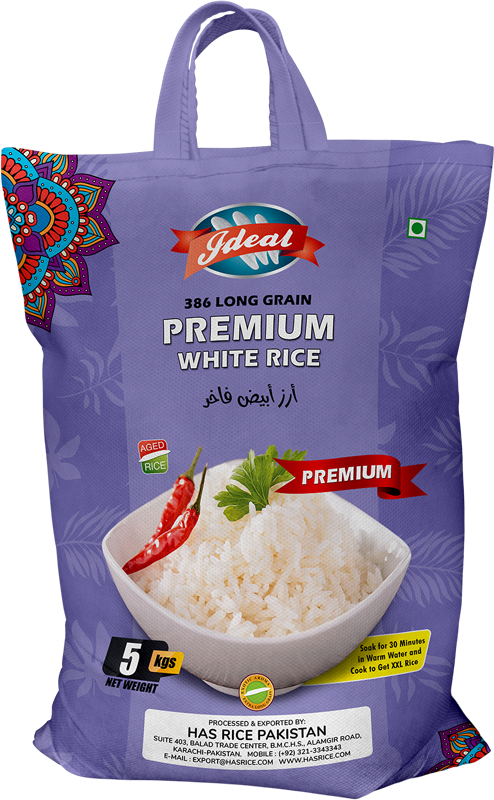 Ideal 386 White Rice 5kg Nonwoven Bag