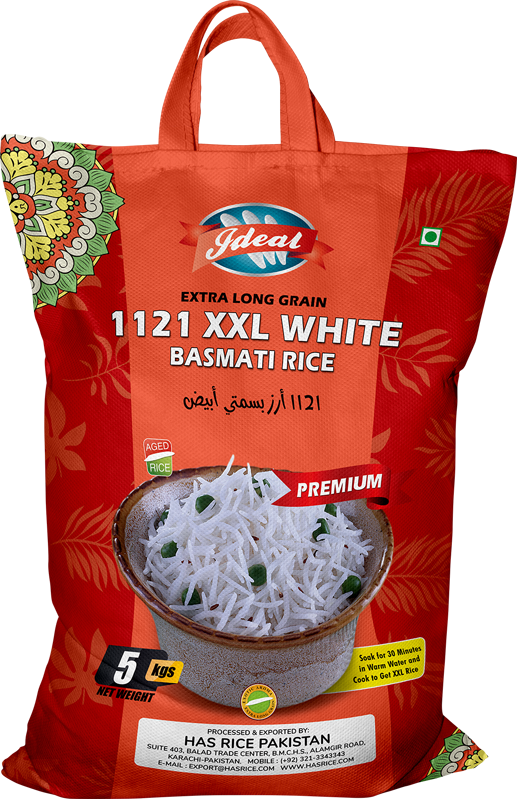 Ideal 1121 White Basmati Rice 5kg Nonwoven Bag