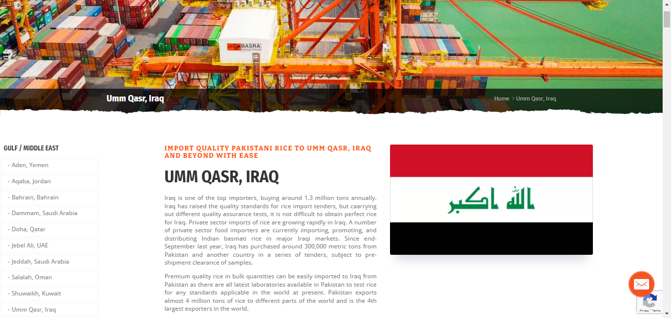 Pakistan Rice Export Pakistan Rice Exporters for Umm Qasr, Iraq.